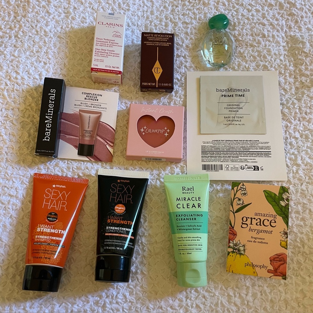 ULTA Samples Hair Skin Makeup Fragrance 10 pieces